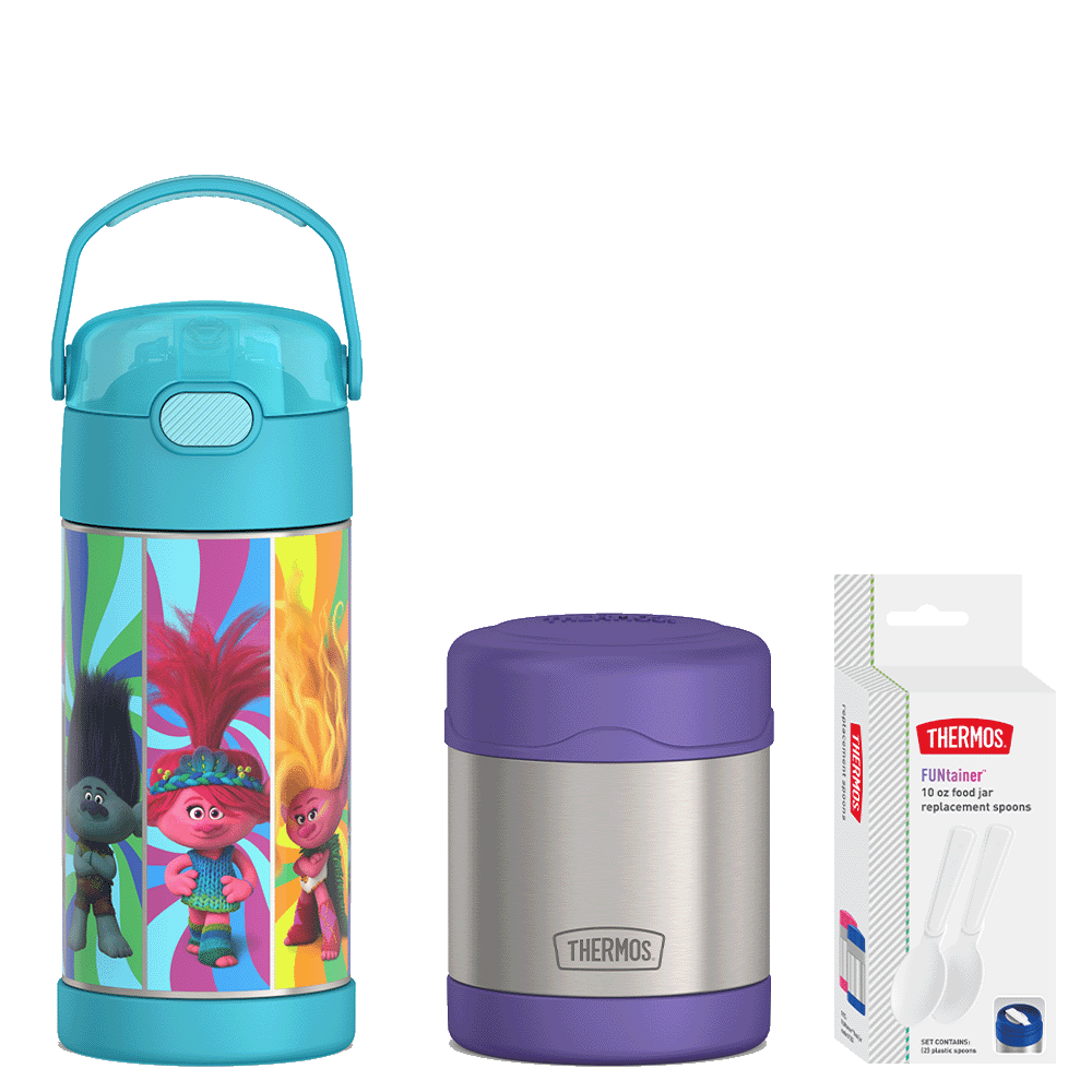 12oz Trolls FUNtainer? Water Bottle & 10oz Food Jar Bundle