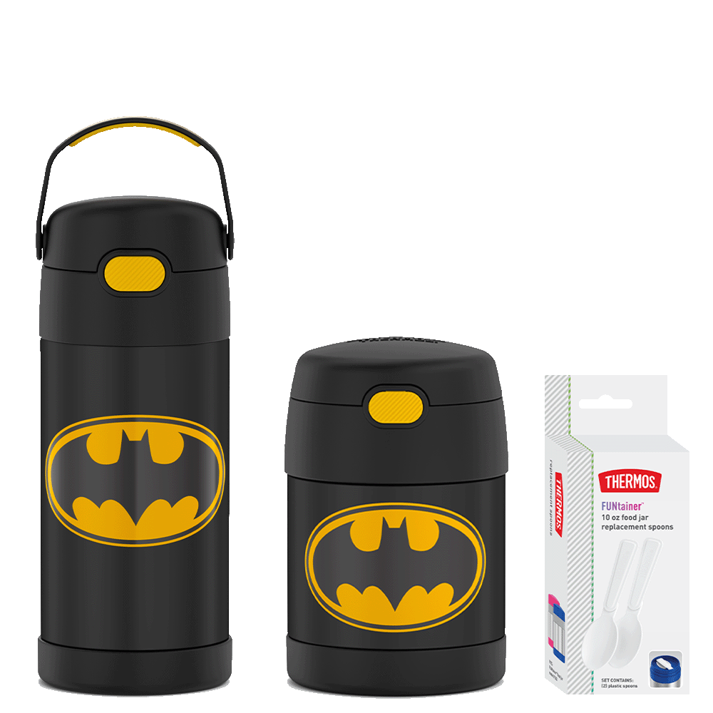 Batman 12oz FUNtainer? Water Bottle & 10oz Food Jar Bundle