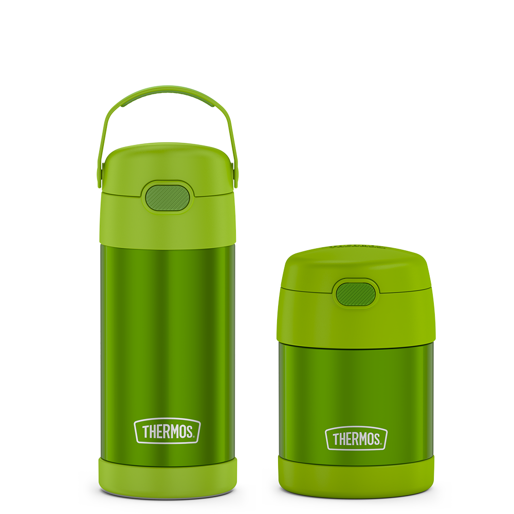 12oz FUNtainer? Water Bottle & 10oz Food Jar Bundle - Lime