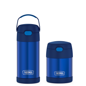 12oz FUNtainer? Water Bottle & 10oz Food Jar Bundle - Navy