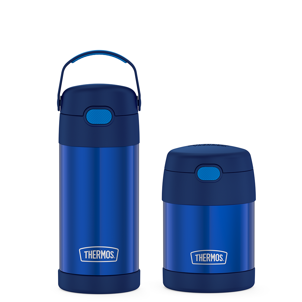 12oz FUNtainer? Water Bottle & 10oz Food Jar Bundle - Navy
