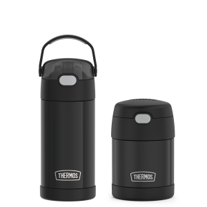 12oz FUNtainer? Water Bottle & 10oz Food Jar Bundle - Matte Black