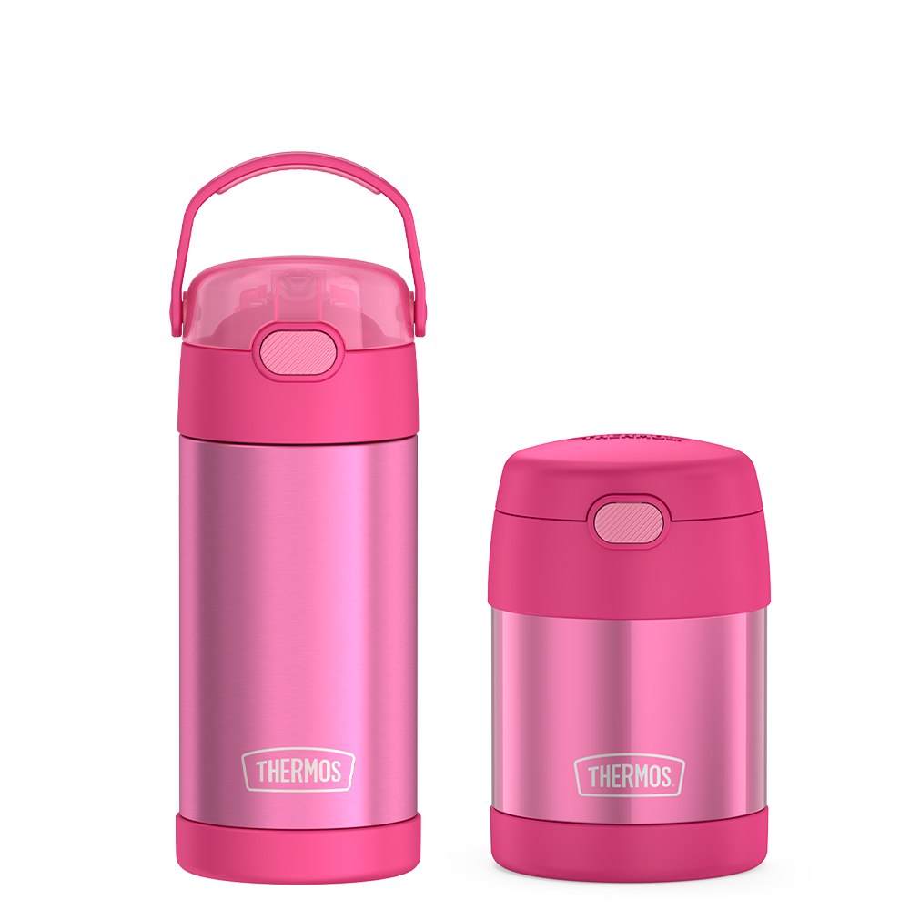 12oz FUNtainer? Water Bottle & 10oz Food Jar Bundle - Pink