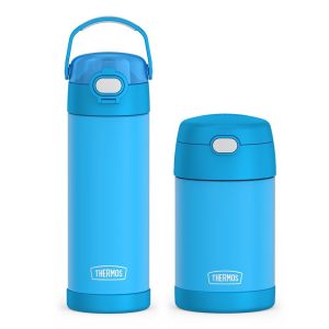 16oz FUNtainer? Water Bottle with Locking Lid & Food Jar Bundle - Electric Blue