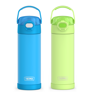 16oz FUNtainer? Water Bottles with Locking Lids Electric Blue & Neon Lime Bundle
