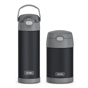 16oz FUNtainer? Water Bottle & Food Jar Bundle - Charcoal