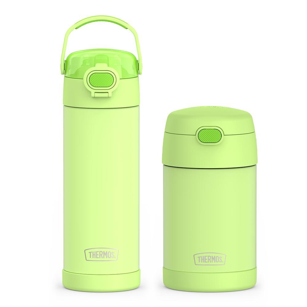 16oz FUNtainer? Water Bottle with Locking Lid & Food Jar Bundle - Neon Lime