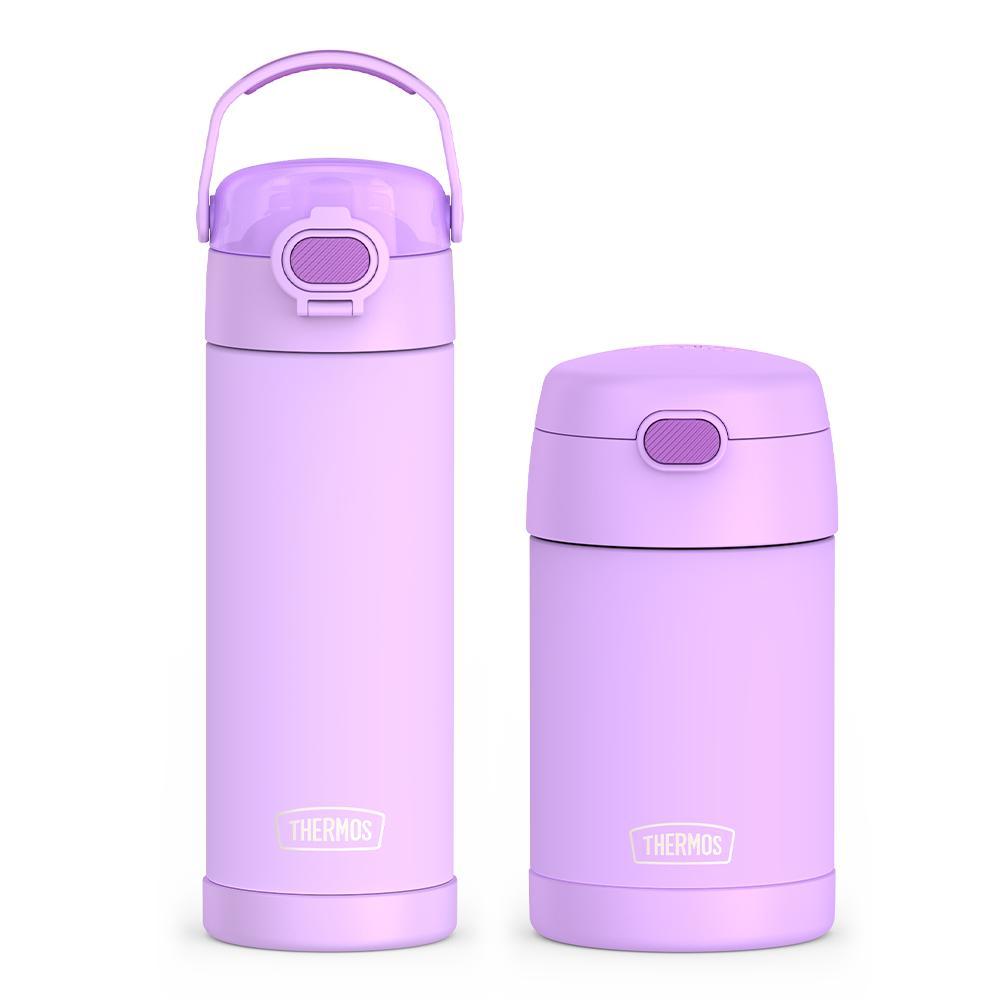 16oz FUNtainer? Water Bottle with Locking Lid & Food Jar Bundle - Neon Purple