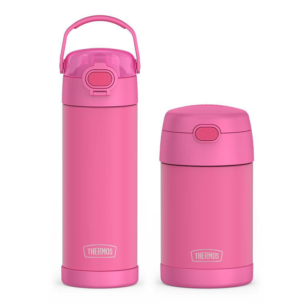 16oz FUNtainer? Water Bottle with Locking Lid & Food Jar Bundle - Neon Pink