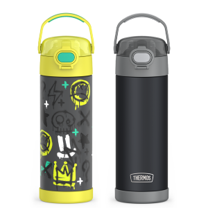 16oz FUNtainer? Water Bottles with Locking Lids Charcoal & Graffiti Bundle