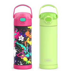16oz FUNtainer? Water Bottles with Locking Lids Neon Lime & Graffiti Bundle