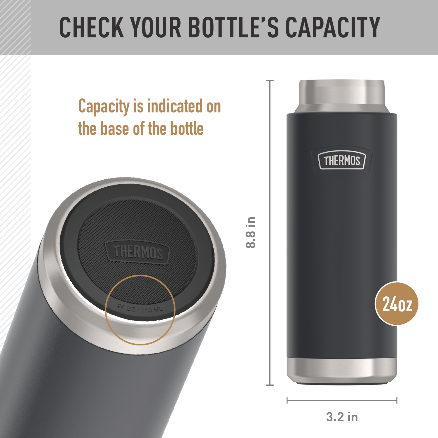 24oz ICON? WATER BOTTLE SCREW TOP - REPLACEMENT LID - Image 4